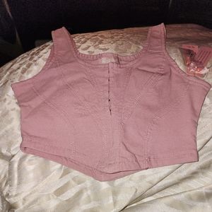 Roma Studio Stretchy Jean Corset/ Halter Top Light Wash By Rosee